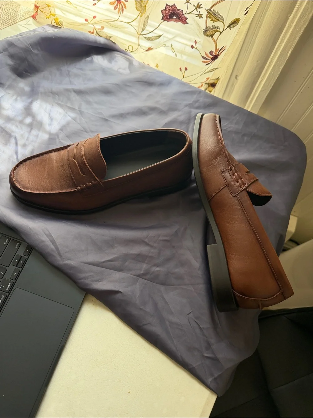 Zara Brown Leather Penny Loafers - Classic Slip-On Style